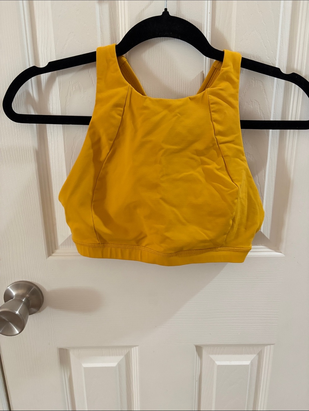 lululemon athletica Mustard Yellow High Neck Cropped Sports Tank